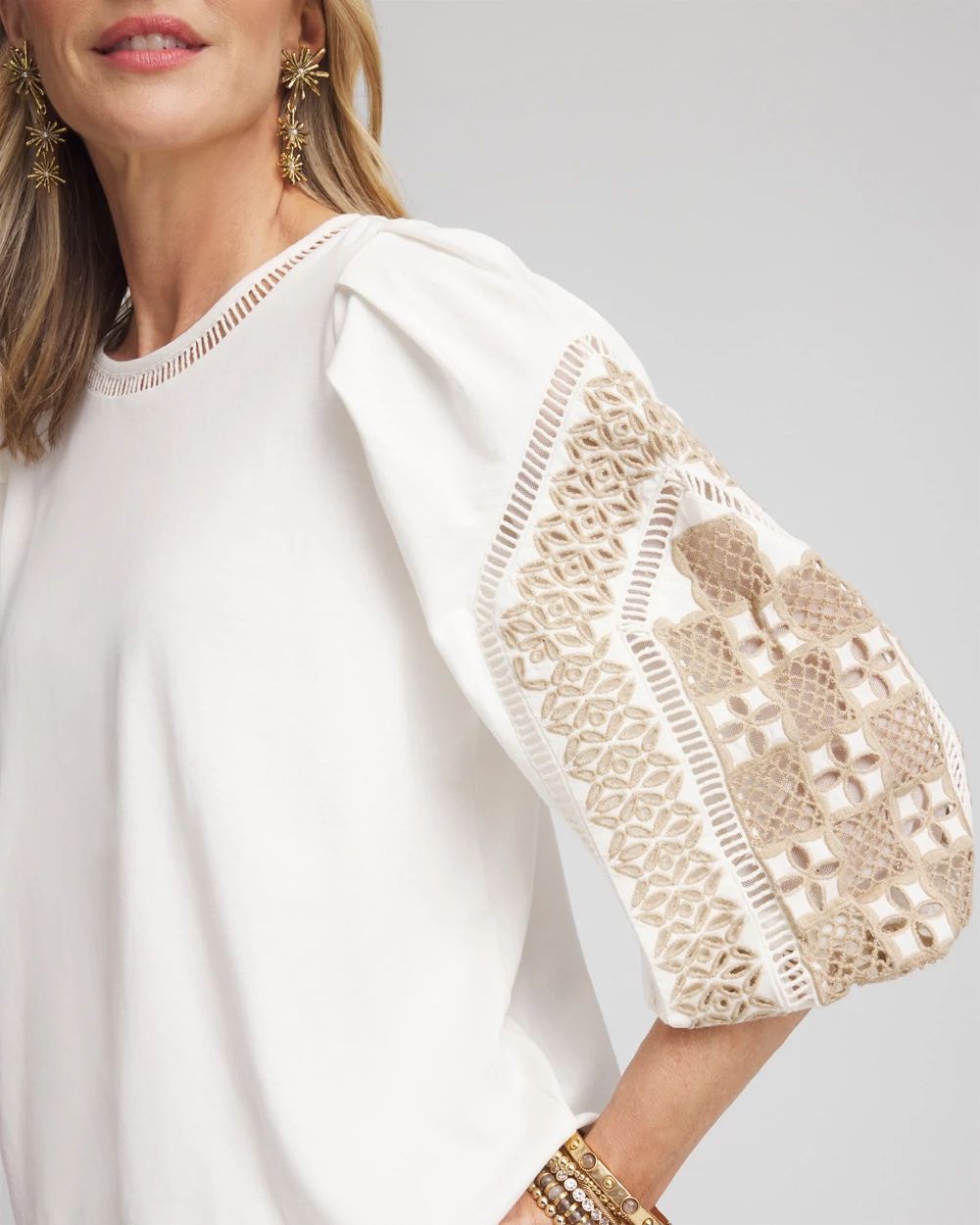 Bubble Hem Pleated Cotton Top | Chico's